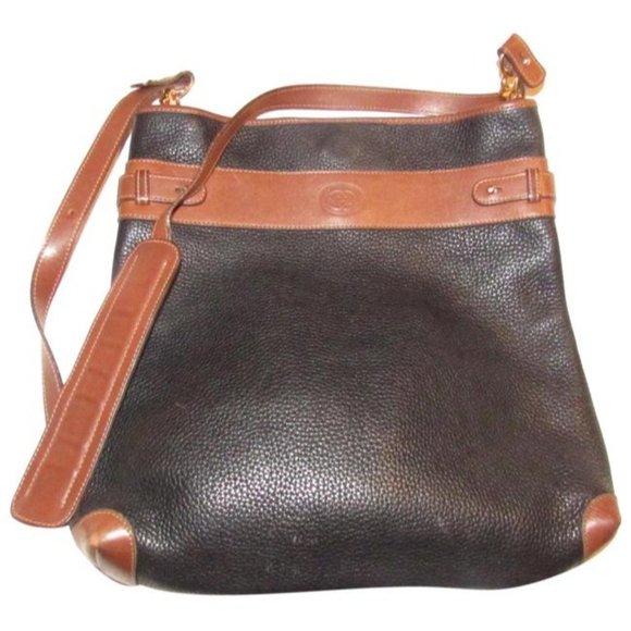 Gucci Vintage Black Pebbled Leather And Brown Leather Tote - Picture 1 of 12